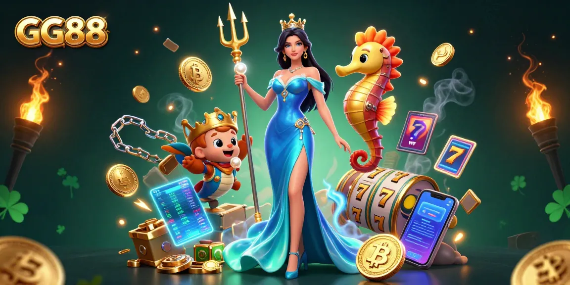 Engage in thrilling slots with GG88's enchanting digital illustration showcasing casino elements.