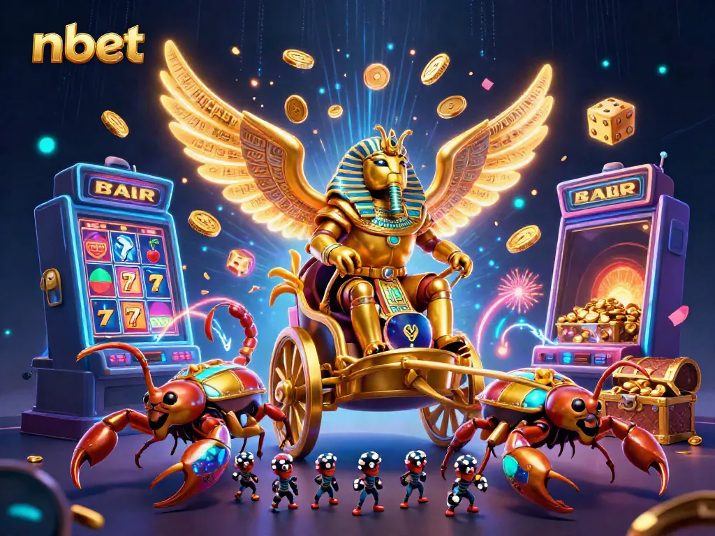 Engage with nbet's thrilling games featuring a golden beetle and lavish casino elements.