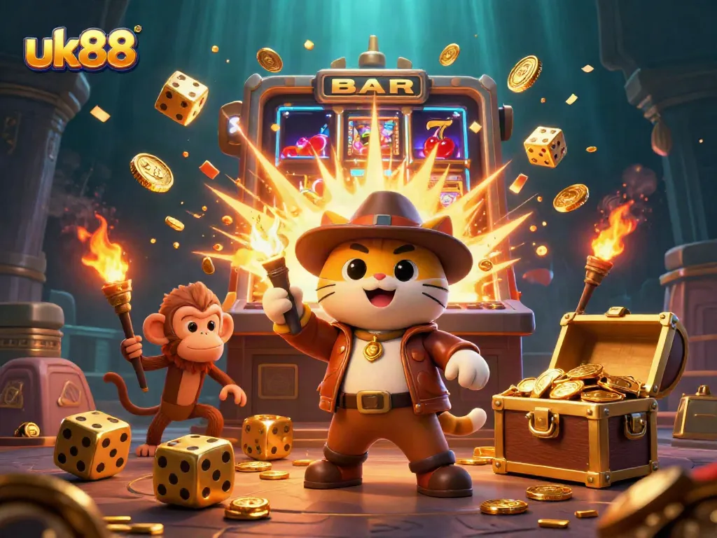 Explore the thrilling world of uk88 with immersive casino adventures featuring a cat archaeologist and golden artifacts.