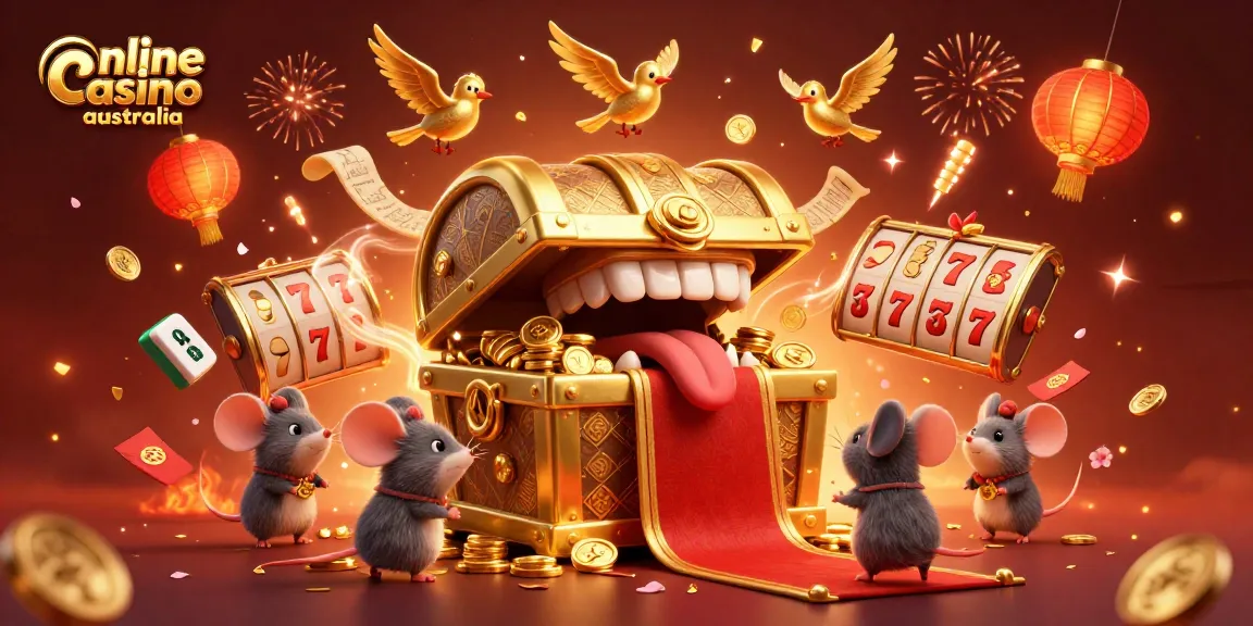 Engaging illustration depicting an online casino Australia theme with vibrant elements attracting players.