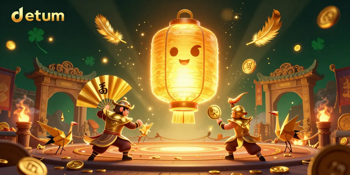 Experience the thrill of gaming at datum casino featuring festive lanterns and vibrant scenes.