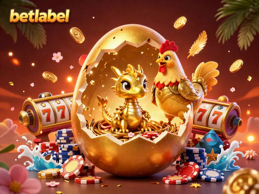 Experience the thrill of betting with betlabel in this exciting casino-themed illustration featuring a golden dragon and poker elements.