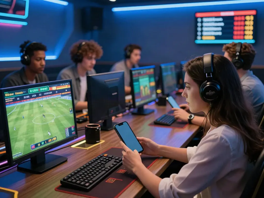 Engaged betting scene showcasing UK88 activities with diverse users participating in online gambling.