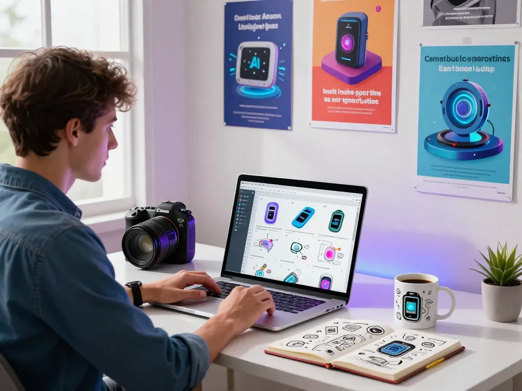 Showcasing unique tech gadgets in a modern workspace, highlighting innovation and creativity.