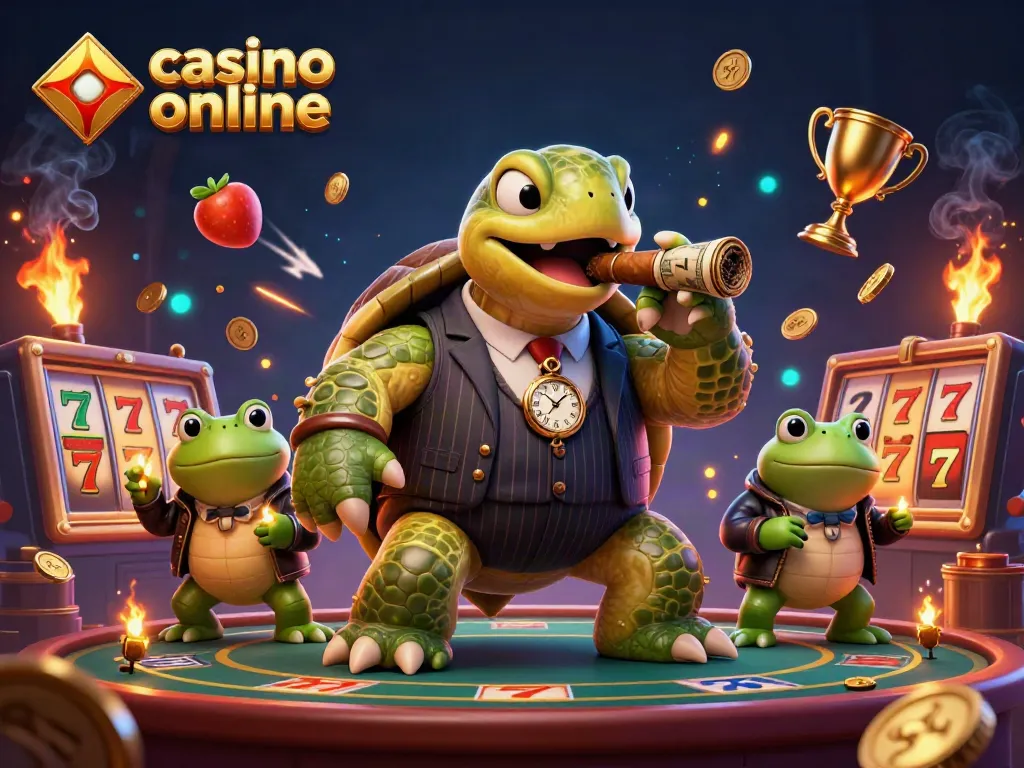 Disfruta de tragamonedas emocionantes en casino online con un personaje carismático y sus guardaespaldas en un ambiente animado.
