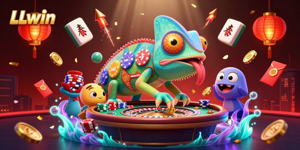 Experience thrilling gameplay at LLwin with our colorful casino illustration showcasing dynamic gaming elements.