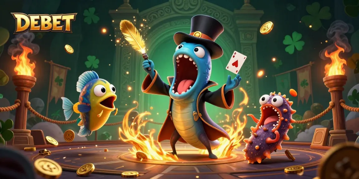 Experience the thrill of DEBET with magical deep-sea creatures and dynamic casino elements in an immersive 3D scene.